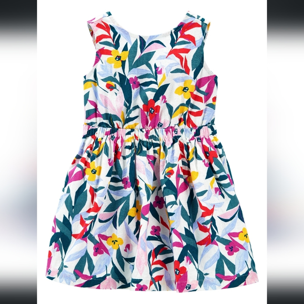 NWT Carter's Floral linen dress- 2T